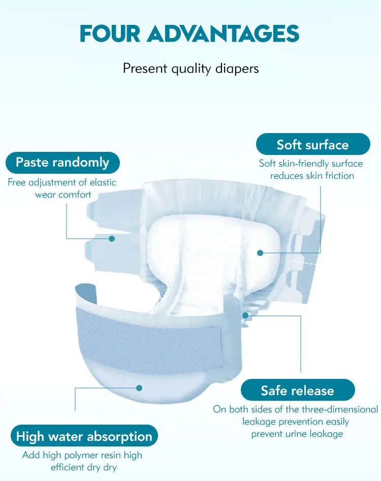 Breathable adult diaper with cotton-like top sheet for sensitive skin